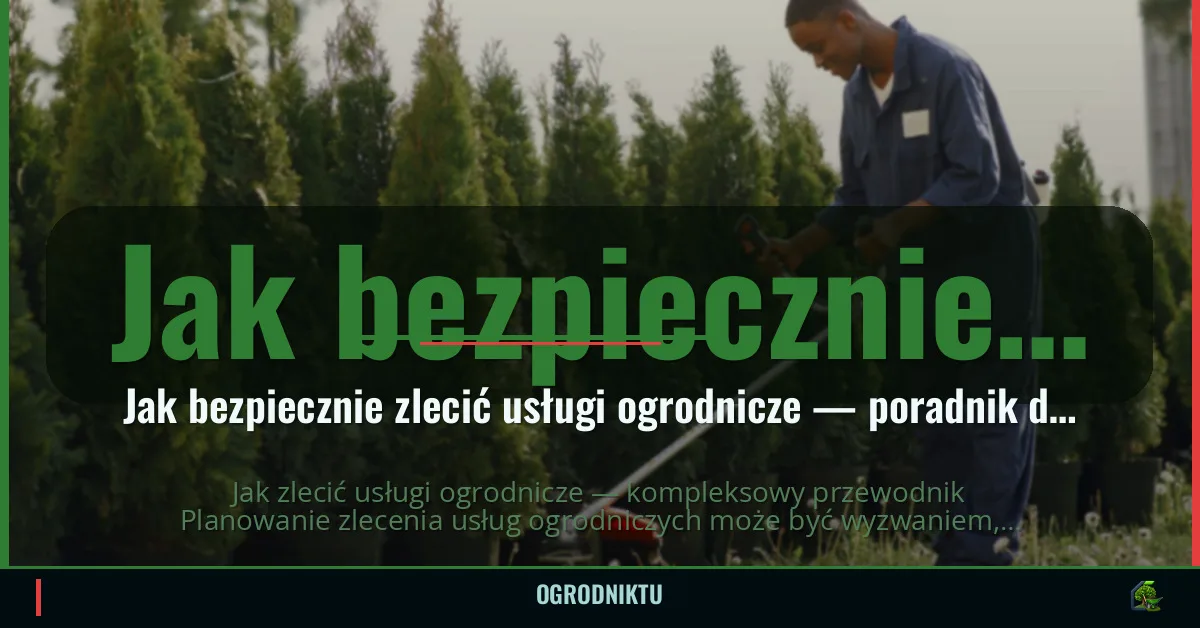 Jak bezpiecznie zlecić usługi ogrodnicze — poradnik dla klientów 2026