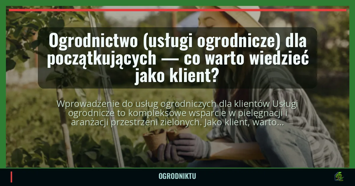 Ogrodnictwo (usługi ogrodnicze) dla początkujących — co warto wiedzieć jako klient?