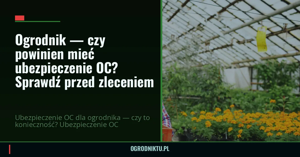 Ogrodnik — czy powinien mieć ubezpieczenie OC? Sprawdź przed zleceniem