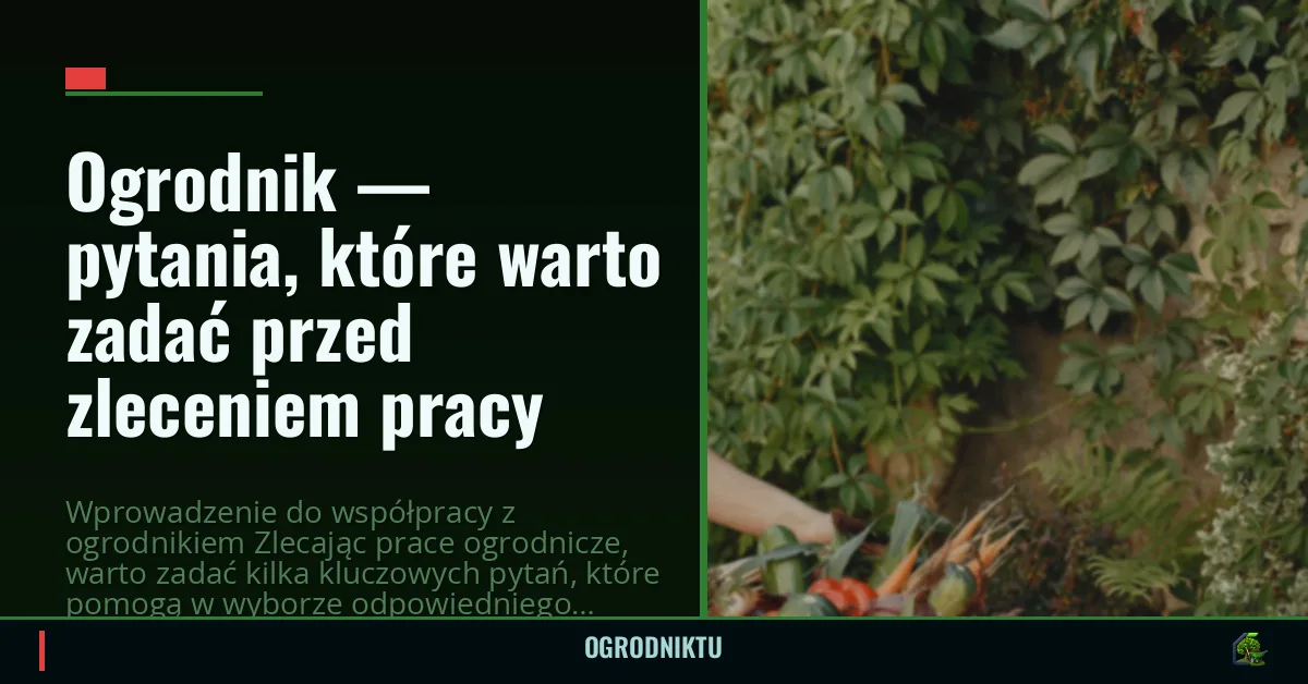 Ogrodnik — pytania, które warto zadać przed zleceniem pracy