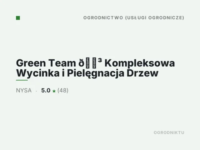 Green Team 🌳 Kompleksowa Wycinka i Pielęgnacja Drzew