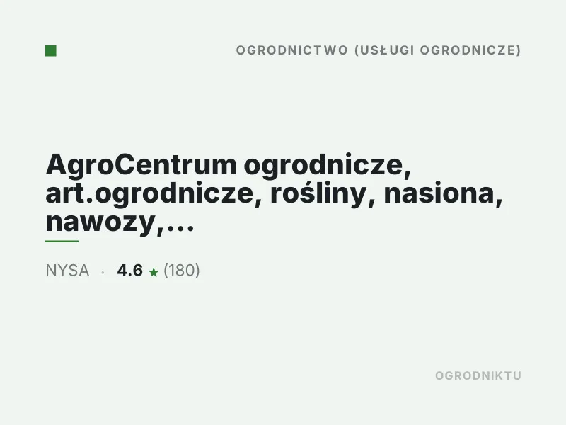AgroCentrum ogrodnicze mała architektura ogrodowa Nysa