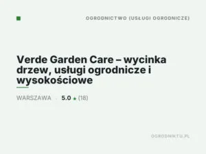 Verde Garden Care – wycinka drzew, usługi ogrodnicze i wysokościowe