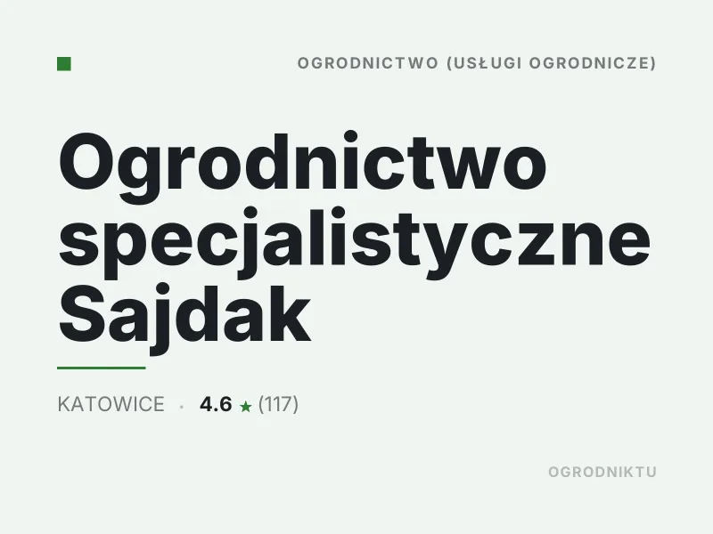 Ogrodnictwo specjalistyczne Sajdak nasadzenia drzew i krzewów Katowice