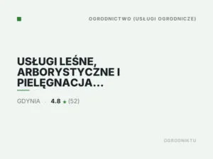 USŁUGI LEŚNE, ARBORYSTYCZNE I PIELĘGNACJA ZIELENI Janusz Tobiański