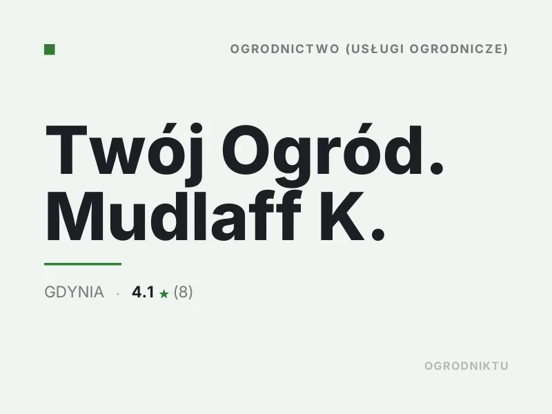 Twój Ogród Mudlaff K. mała architektura ogrodowa Gdynia