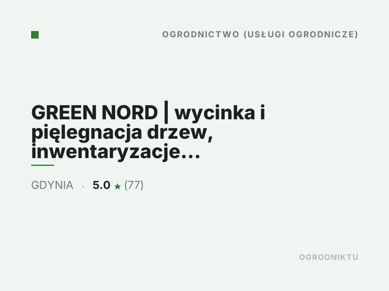 GREEN NORD wycinka i pielęgnacja drzew Gdynia