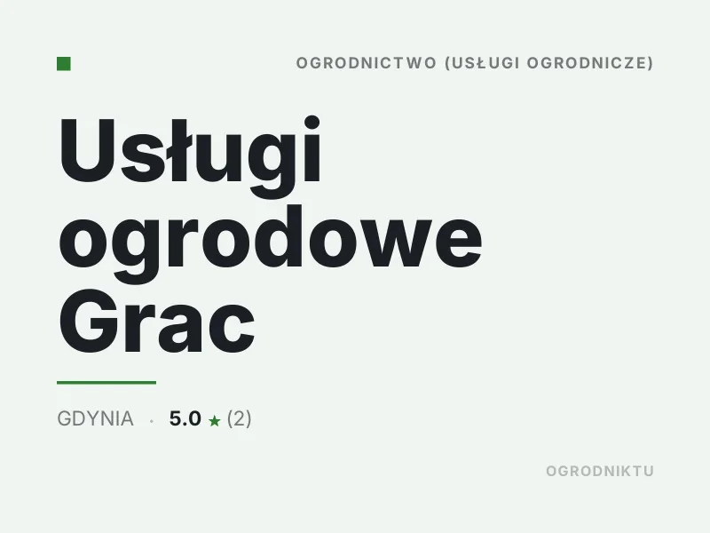 Usługi ogrodowe Grac Koszenie trawy Gdynia