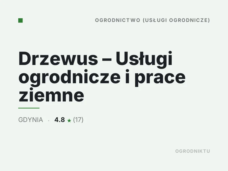 Drzewus Usługi ogrodnicze i prace ziemne Koszenie trawy Gdynia