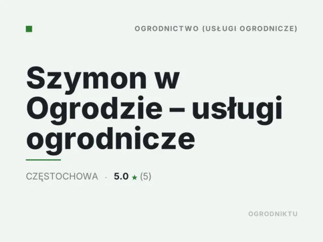 Szymon w Ogrodzie – usługi ogrodnicze