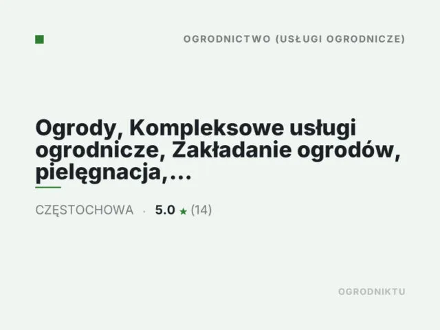 Ogrody, Kompleksowe usługi ogrodnicze, Zakładanie ogrodów, pielęgnacja, Nawodnienia