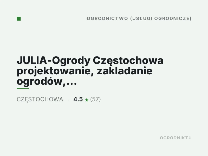 JULIA-Ogrody projektowanie ogrodów Częstochowa