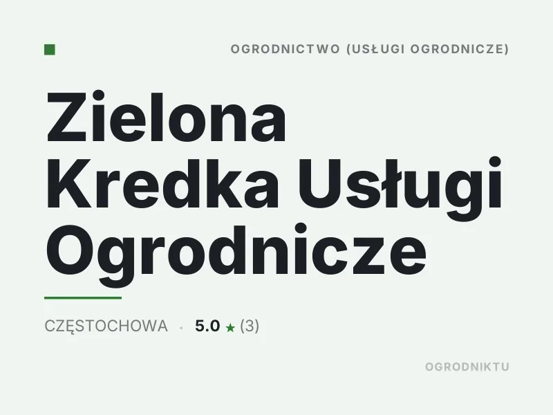 Zielona Kredka Usługi Ogrodnicze Nasadzenia drzew i krzewów Częstochowa