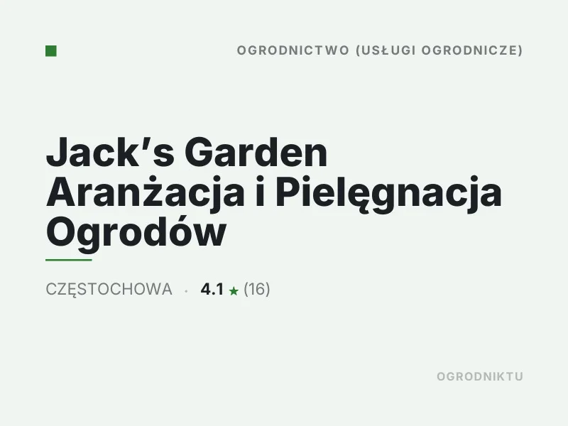 Jacks Garden Aranżacja i Pielęgnacja Ogrodów Nasadzenia drzew i krzewów Częstochowa