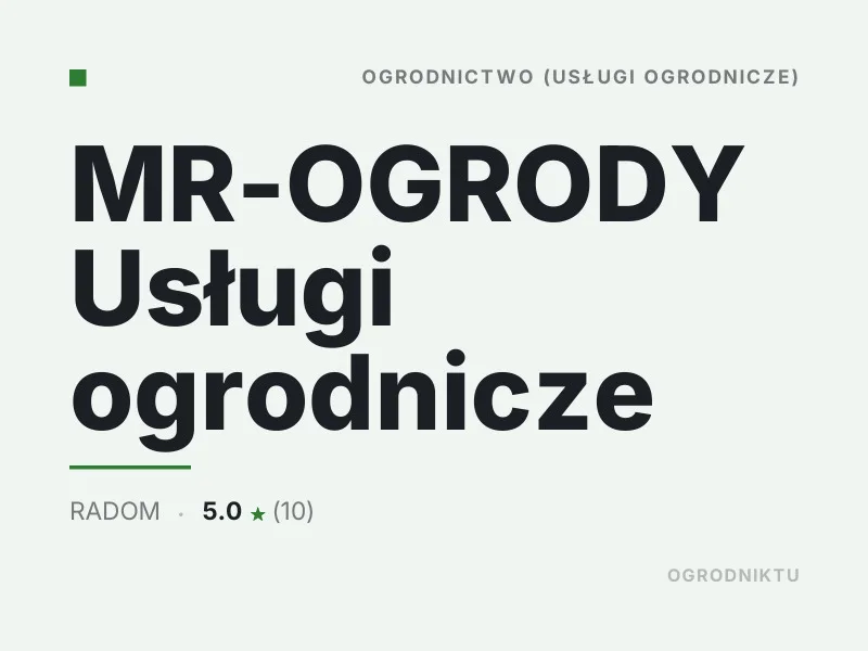 MR-OGRODY Usługi ogrodnicze Nasadzenia drzew i krzewów Radom