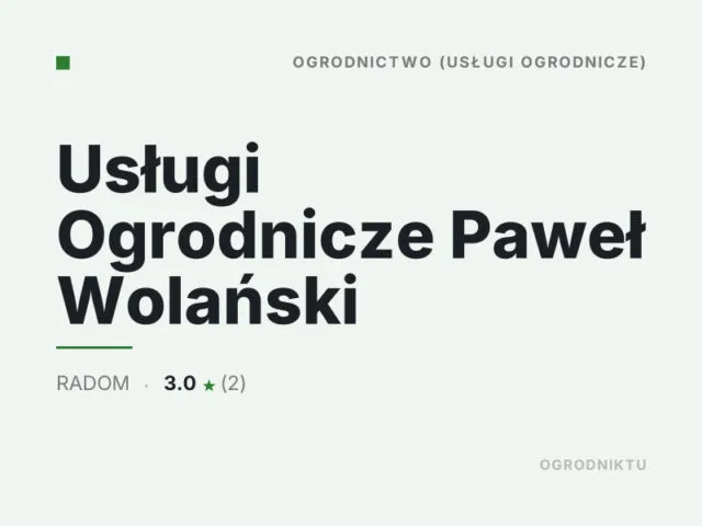 Usługi Ogrodnicze Paweł Wolański