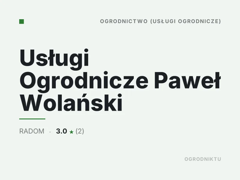 Usługi Ogrodnicze Paweł Wolański nasadzenia drzew i krzewów Radom