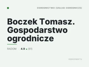 Boczek Tomasz. Gospodarstwo ogrodnicze