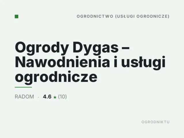 Ogrody Dygas – Nawodnienia i usługi ogrodnicze