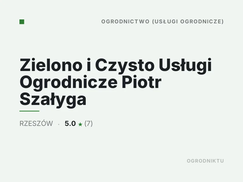 Zielono i Czysto Usługi Ogrodnicze Piotr Szałyga Nasadzenia drzew i krzewów Rzeszów