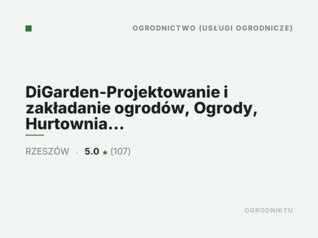 DiGarden-Projektowanie i zakładanie ogrodów, Ogrody, Hurtownia systemów nawadniających Rzeszów.