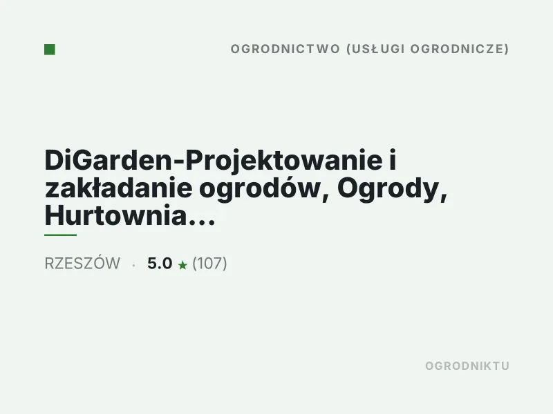 DiGarden-Projektowanie i zakładanie ogrodów Mała architektura ogrodowa Rzeszów