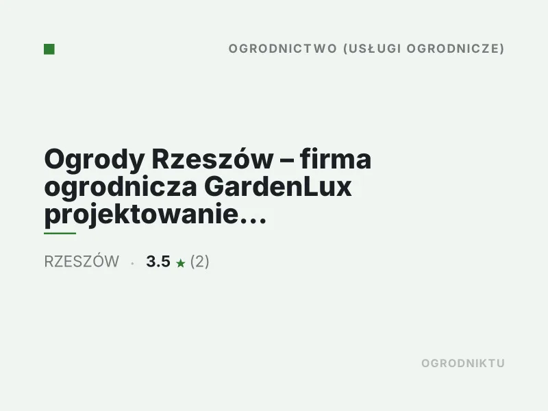 Ogrody Rzeszów firma ogrodnicza GardenLux nasadzenia drzew i krzewów Rzeszów