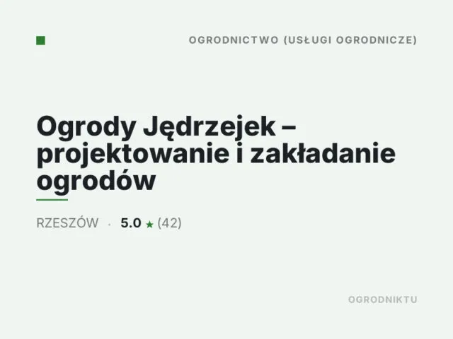 Ogrody Jędrzejek – projektowanie i zakładanie ogrodów