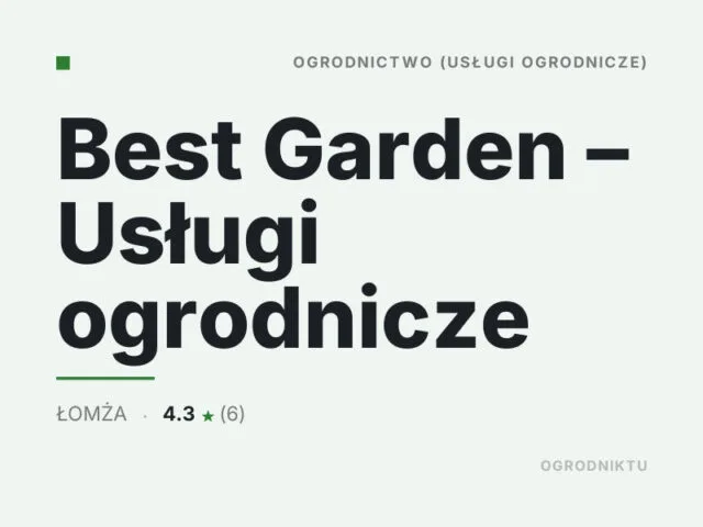 Best Garden – Usługi ogrodnicze