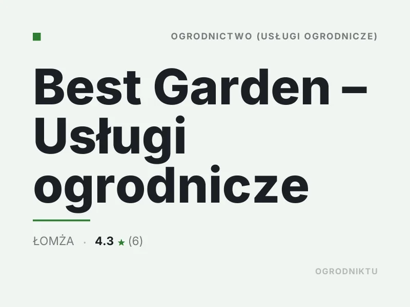 Best Garden Usługi ogrodnicze koszenie trawy Łomża