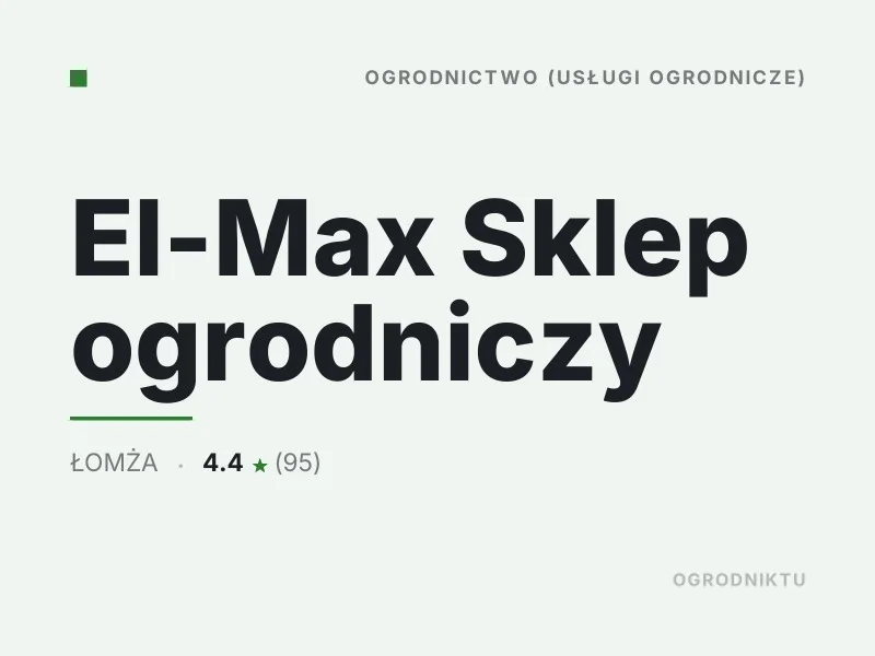 El-Max Sklep ogrodniczy Mała architektura ogrodowa Łomża