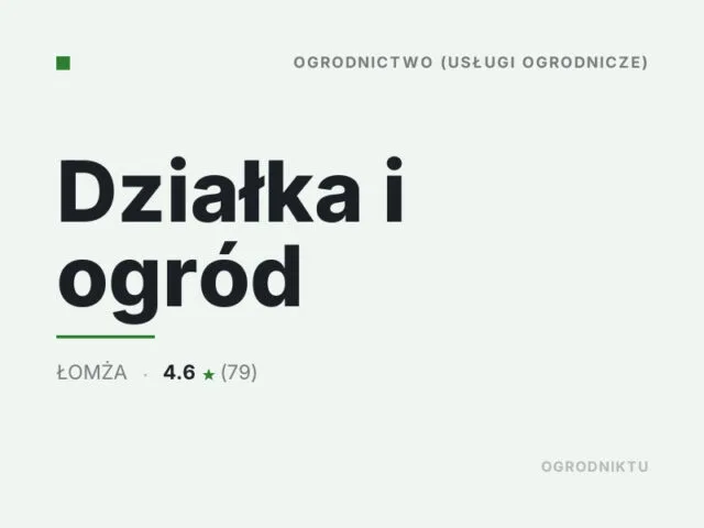 Działka i ogród