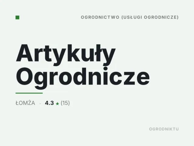 Artykuły Ogrodnicze