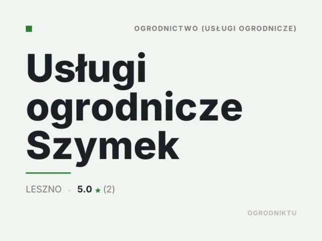 Usługi ogrodnicze Szymek