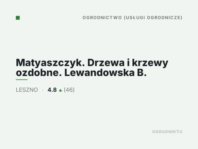 Matyaszczyk. Drzewa i krzewy ozdobne. Lewandowska B.
