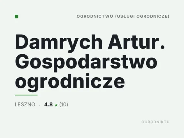 Damrych Artur. Gospodarstwo ogrodnicze