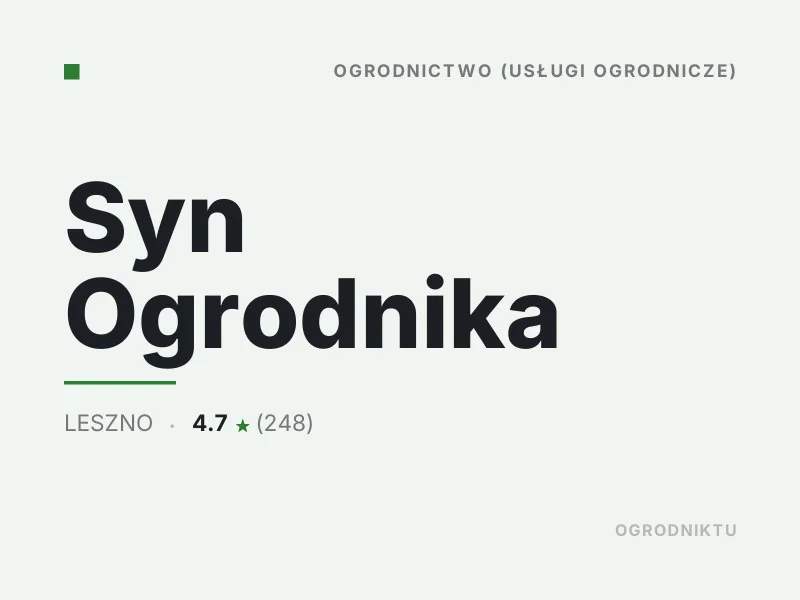 Syn Ogrodnika nasadzenia drzew i krzewów Leszno