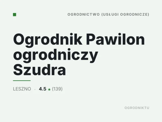 Ogrodnik Pawilon ogrodniczy Szudra