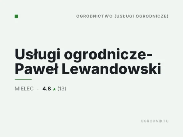Usługi ogrodnicze- Paweł Lewandowski
