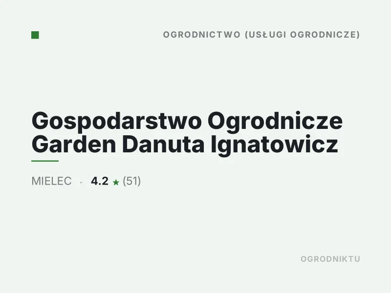 Gospodarstwo Ogrodnicze Garden Danuta Ignatowicz nasadzenia drzew i krzewów Mielec