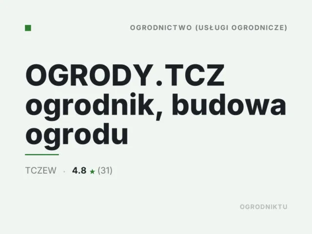 OGRODY.TCZ ogrodnik, budowa ogrodu