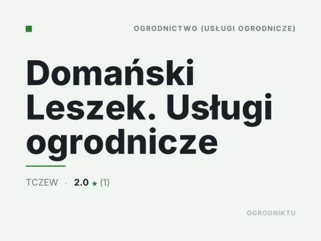 Domański Leszek. Usługi ogrodnicze