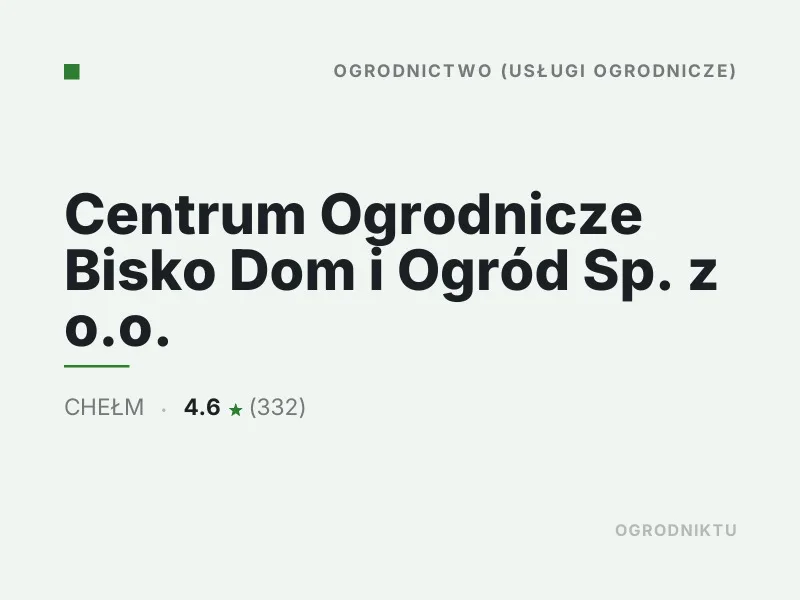 Centrum Ogrodnicze Bisko Dom i Ogród Sp. z o.o. Mała architektura ogrodowa Chełm