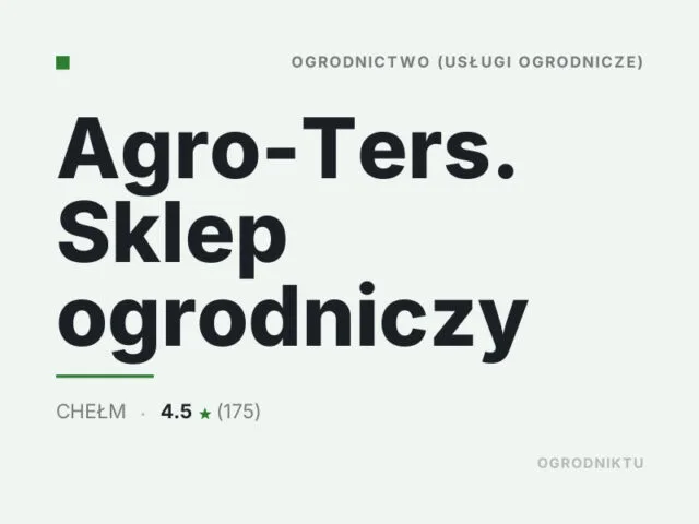 Agro-Ters. Sklep ogrodniczy
