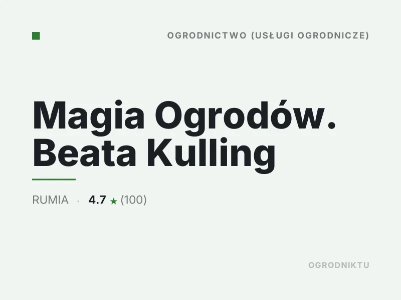 Magia Ogrodów Beata Kulling mała architektura ogrodowa Rumia
