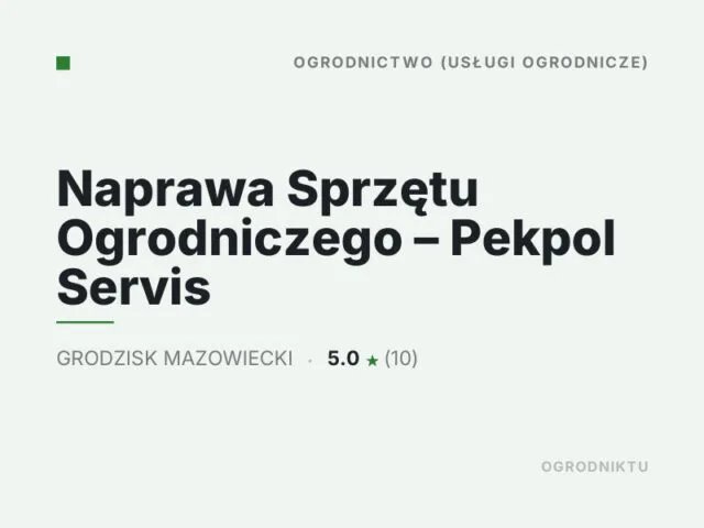 Naprawa Sprzętu Ogrodniczego – Pekpol Servis