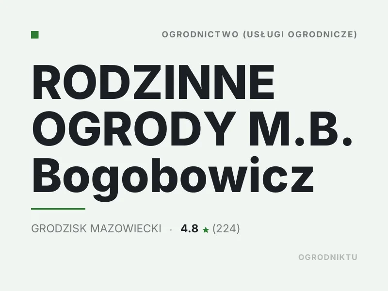 RODZINNE OGRODY M.B. Bogobowicz mała architektura ogrodowa Grodzisk Mazowiecki