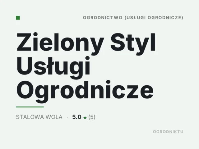 Zielony Styl Usługi Ogrodnicze