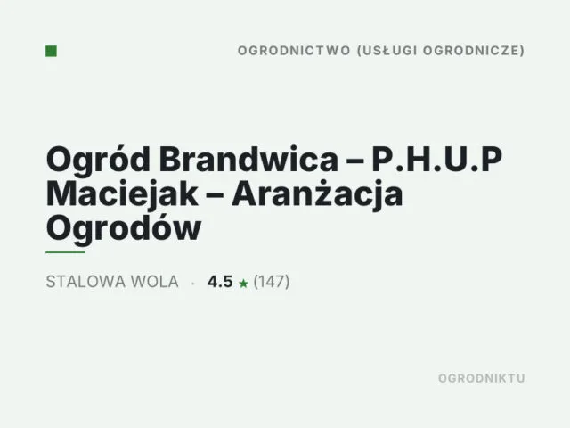 Ogród Brandwica – P.H.U.P Maciejak – Aranżacja Ogrodów