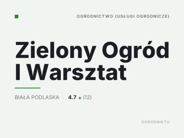 Zielony Ogród I Warsztat